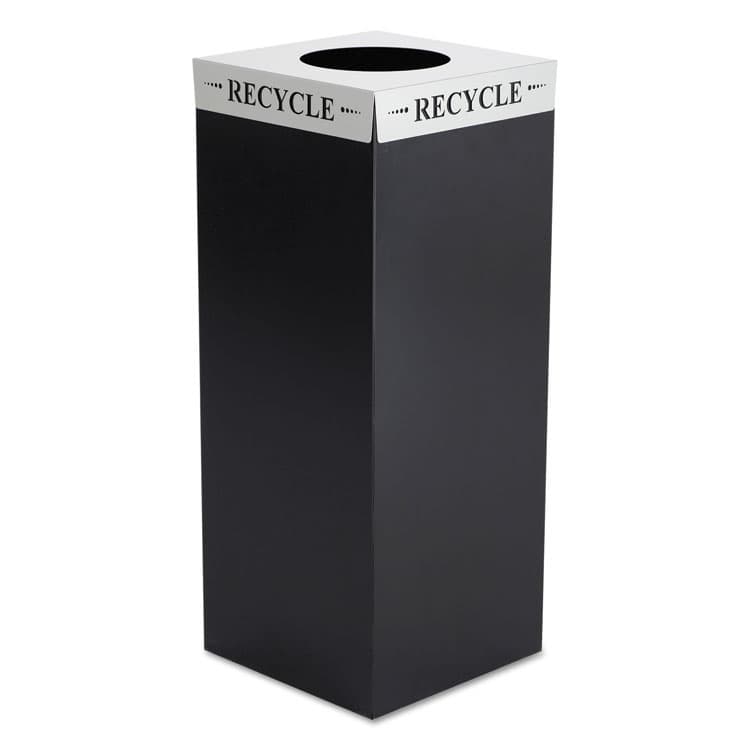 SAFCO PRODUCTS Square-Fecta Lid, Recycle, 15.5w x 15.5d x 3h, Silver (SAF2990RE)