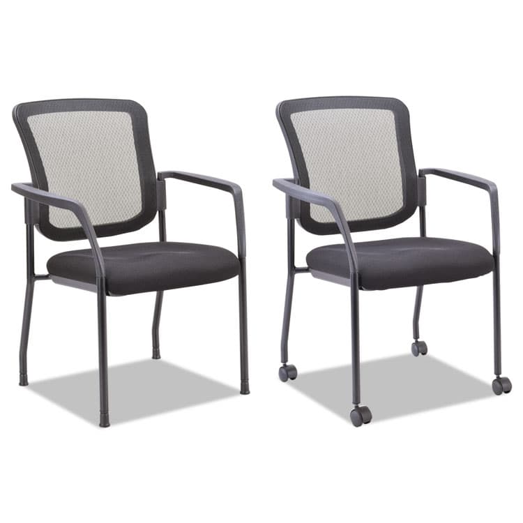ALERA Alera Elusion Series Mesh Back Stacking Guest Chair, 26" x 25.6" x 36.2", Black Seat, Black Back, Black Base (ALEEL4314)