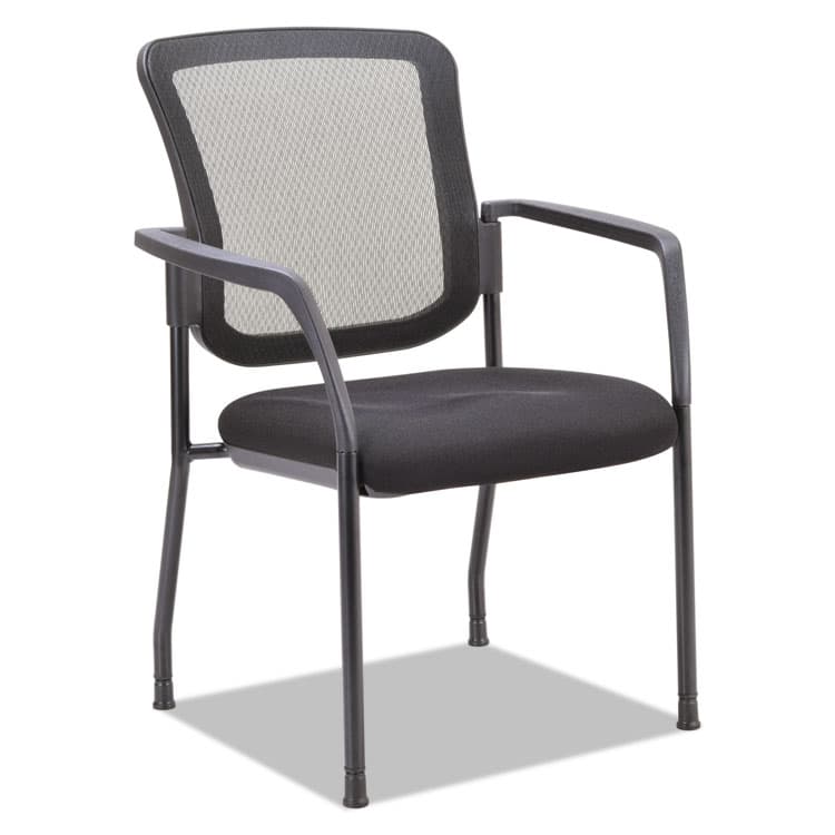 ALERA Alera Elusion Series Mesh Back Stacking Guest Chair, 26" x 25.6" x 36.2", Black Seat, Black Back, Black Base (ALEEL4314) thumbnail 2