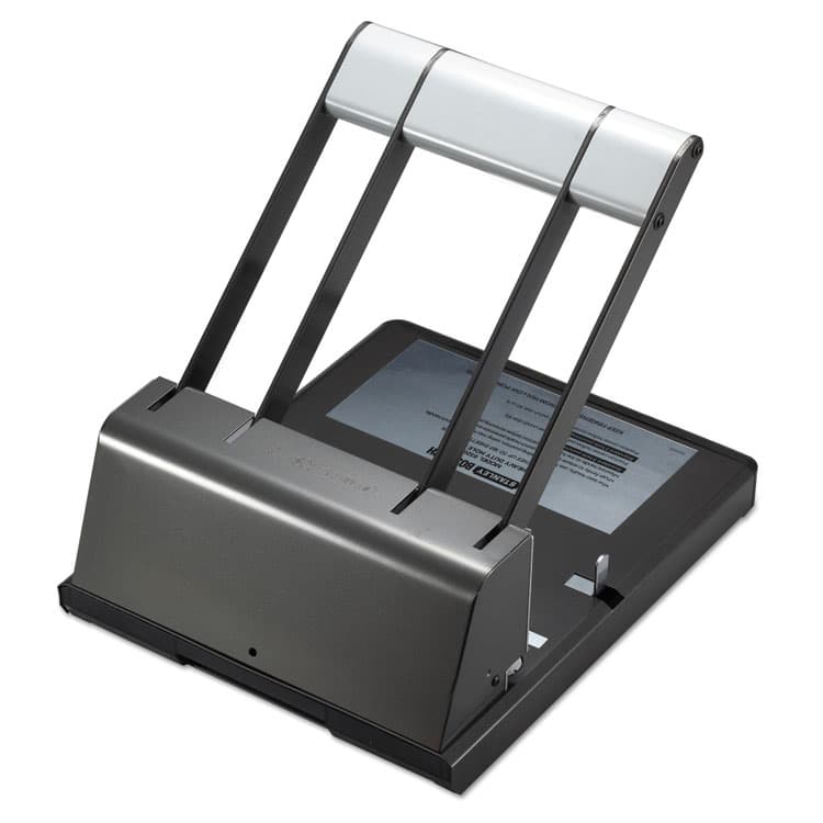 STANLEY BOSTITCH 130-Sheet Xtreme Duty Adjustable Two- to Three-Hole Punch, 9/32" Holes, Black/Silver (BOS03200)