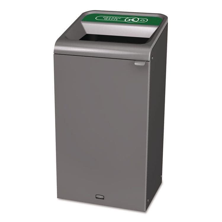 RUBBERMAID COMMERCIAL PROD. Configure Indoor Recycling Waste Receptacle, Organic Waste, 23 gal, Metal, Gray (RCP1961627)