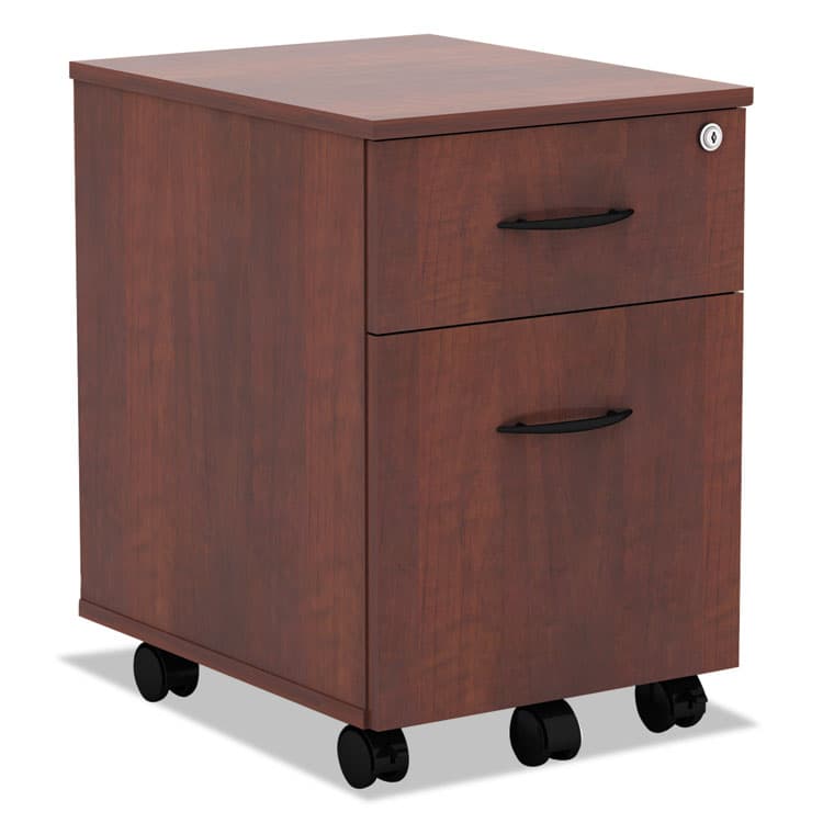 ALERA Alera Valencia Series Mobile Pedestal, Left/Right, 2-Drawers: Box/File, Legal/Letter, Medium Cherry, 15.88" x 19.13" x 22.88" (ALEVABFMC)