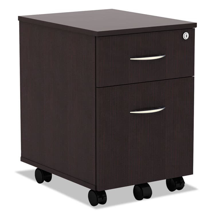 ALERA Alera Valencia Series Mobile Pedestal, Left or Right, 2-Drawers: Box/File, Legal/Letter, Espresso, 15.88" x 19.13" x 22.88" (ALEVABFES)