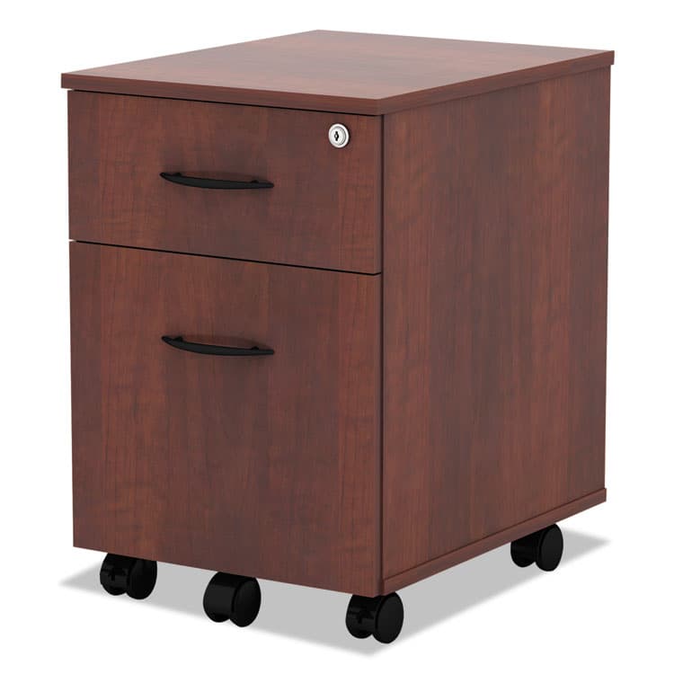 ALERA Alera Valencia Series Mobile Pedestal, Left/Right, 2-Drawers: Box/File, Legal/Letter, Medium Cherry, 15.88" x 19.13" x 22.88" (ALEVABFMC) thumbnail 3