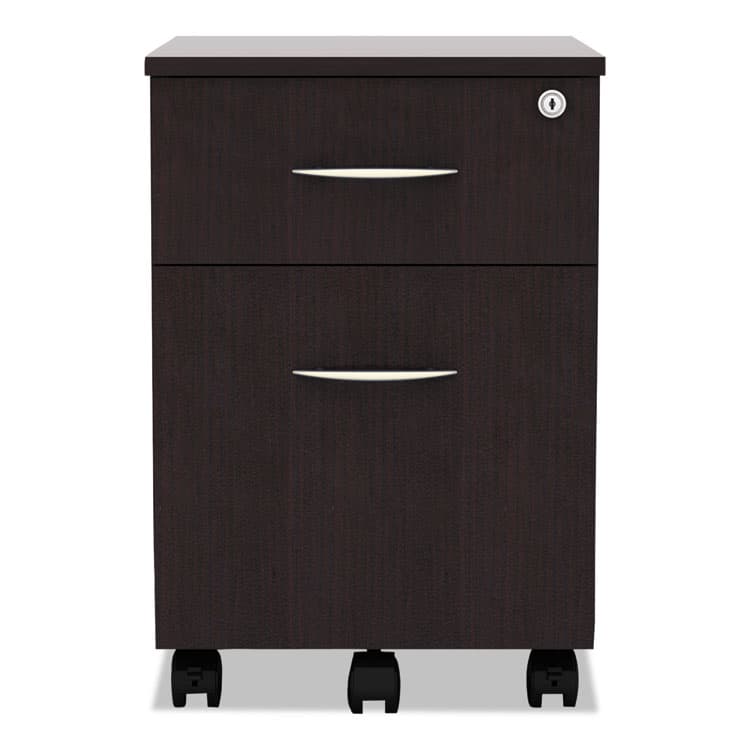 ALERA Alera Valencia Series Mobile Pedestal, Left or Right, 2-Drawers: Box/File, Legal/Letter, Espresso, 15.88" x 19.13" x 22.88" (ALEVABFES) thumbnail 2