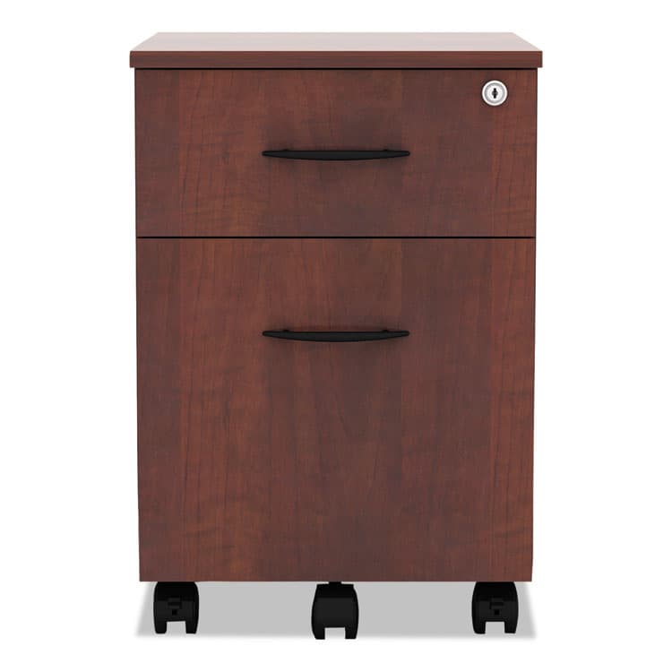 ALERA Alera Valencia Series Mobile Pedestal, Left/Right, 2-Drawers: Box/File, Legal/Letter, Medium Cherry, 15.88" x 19.13" x 22.88" (ALEVABFMC) thumbnail 2
