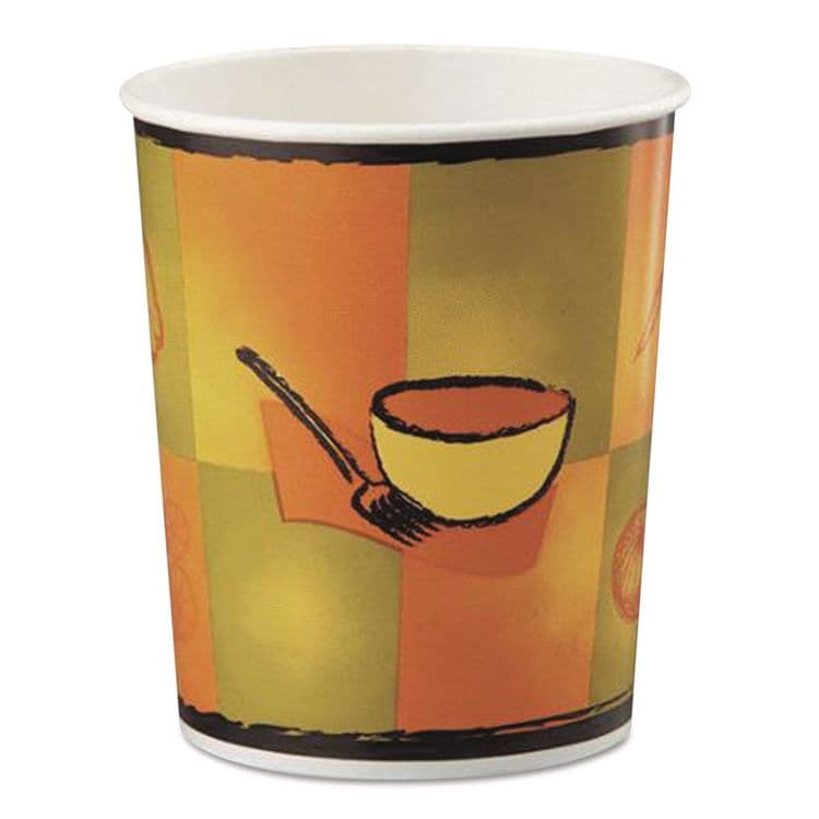 HUHTAMAKI Streetside Squat Paper Food Container, Streetside Design, 16 oz, 25/Bag, 20 Bags/Carton (HUH70316C)