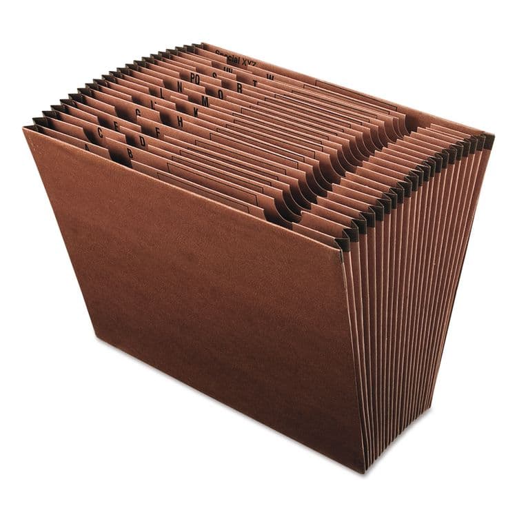 TOPS BUSINESS FORMS Earthwise by Pendaflex Recycled Indexed Expanding File, 21 Sections, 1/12-Cut Tabs, Letter Size, Red Fiber (PFXER17A)