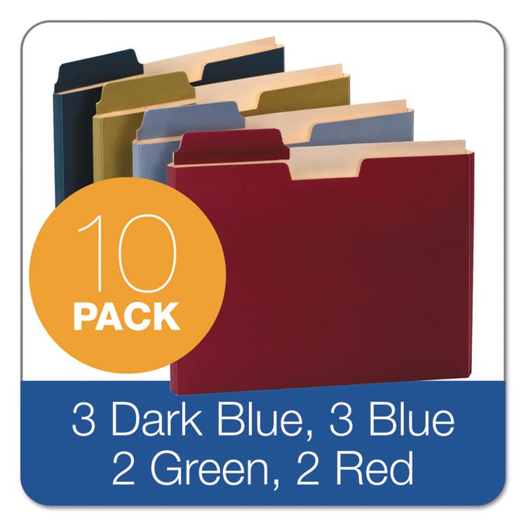 TOPS BUSINESS FORMS File Folder Pocket, 0.75" Expansion, Letter Size, Assorted Colors, 10/Pack (PFXFP153L10ASST) thumbnail 3