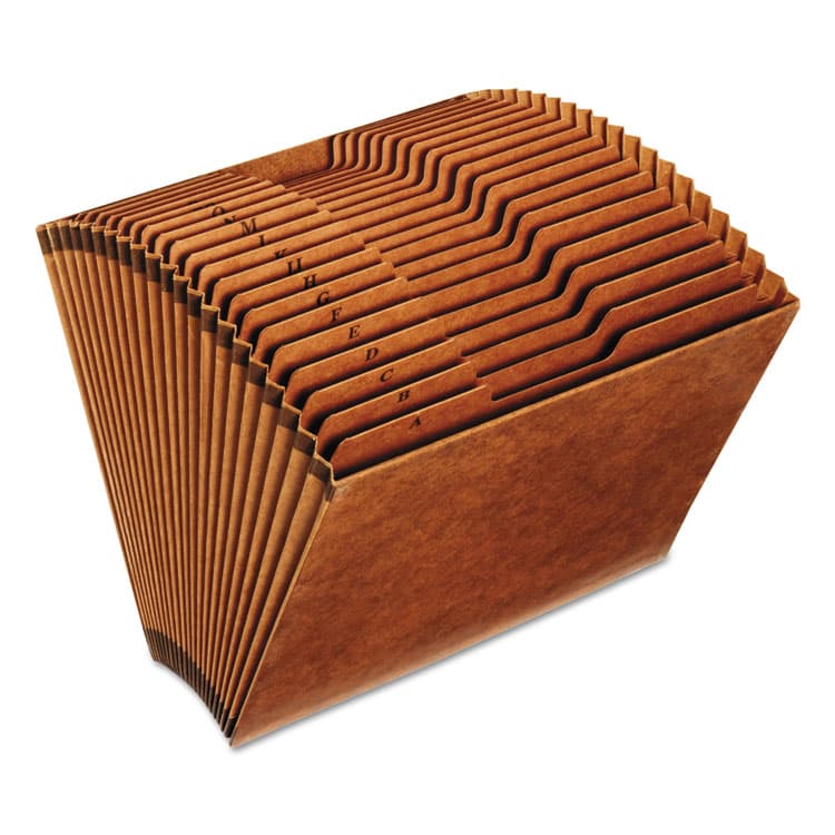 TOPS BUSINESS FORMS Heavy-Duty Open-Top Expanding Stadium File, 21 Sections, 1/3-Cut Tabs, Letter Size, Redrope (PFXR217AHD)