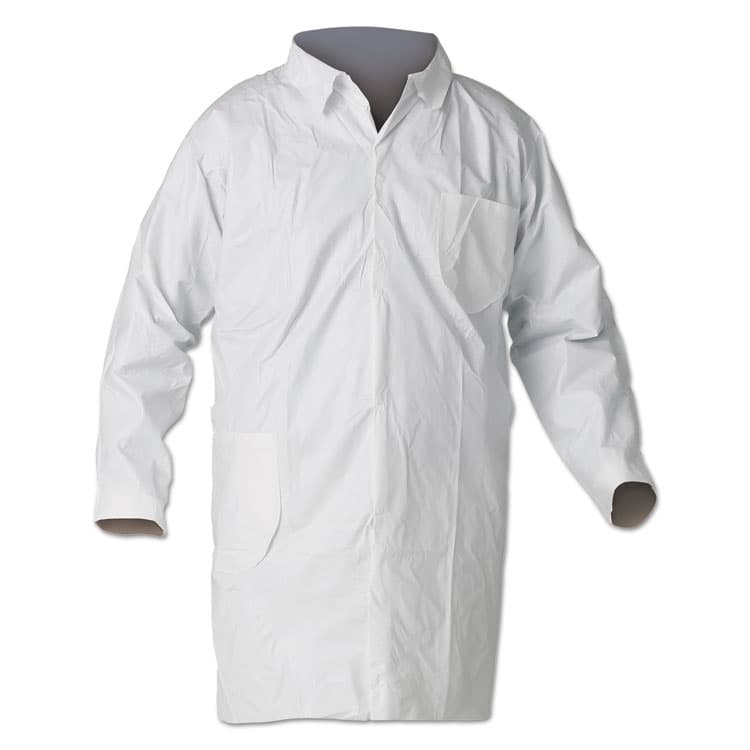 KIMBERLY-CLARK PROFESSIONAL A40 Liquid and Particle Protection Lab Coats, Medium, White, 30/Carton (ANS44452)