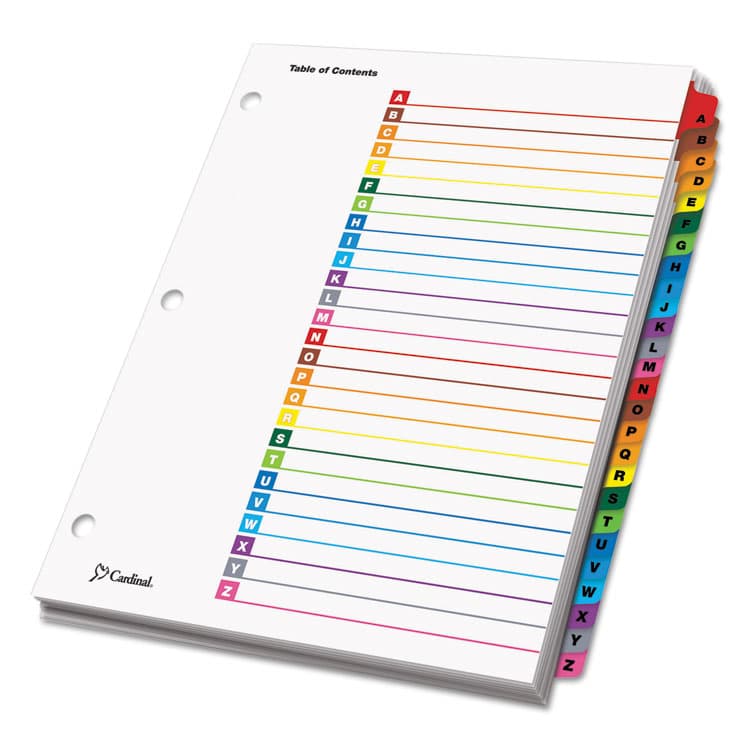 CARDINAL BRANDS . OneStep Printable Table of Contents and Dividers, 26-Tab, A to Z, 11 x 8.5, White, Assorted Tabs, 1 Set (CRD60218) thumbnail 2