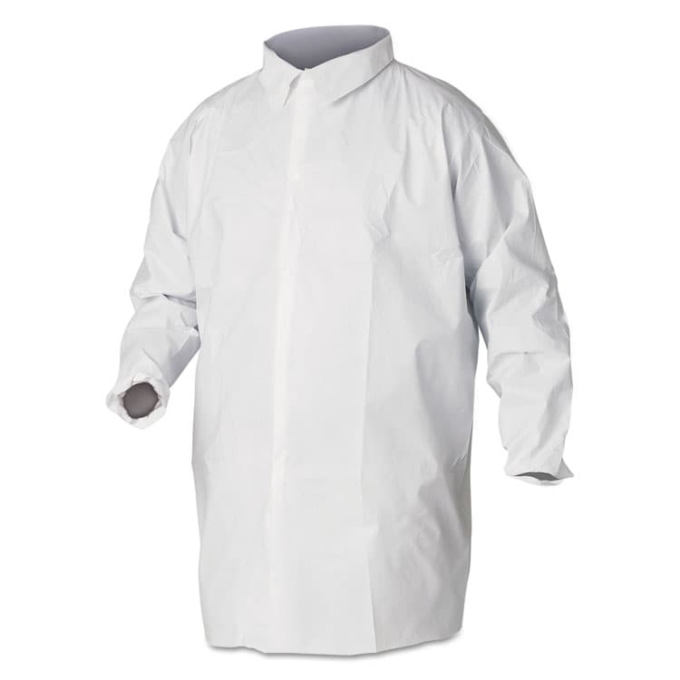KIMBERLY-CLARK PROFESSIONAL A40 Liquid and Particle Protection Lab Coats, 2X-Large, White, 30/Carton (ANS44445)