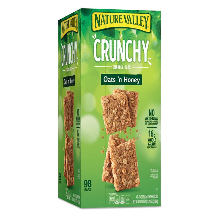 GENERAL MILLS Granola Bars, Oats and Honey, 1.5 oz Bar, 49/Carton (GNM827622)