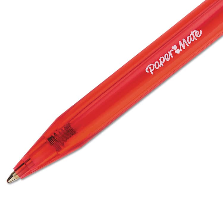 SANFORD InkJoy 100 RT Ballpoint Pen, Retractable, Medium 1 mm, Red Ink, Translucent Red Barrel, Dozen (PAP1951252) thumbnail 4