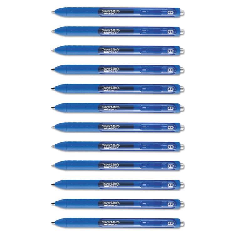 SANFORD InkJoy Gel Pen, Retractable, Medium 0.7 mm, Blue Ink, Blue Barrel, Dozen (PAP1951721A) thumbnail 4