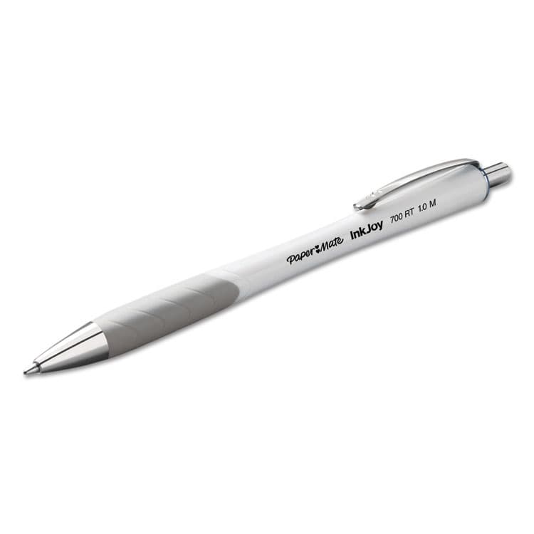 SANFORD InkJoy 700 RT Ballpoint Pen, Retractable, Medium 1 mm, Blue Ink, White/Gray Barrel, Dozen (PAP1951346) thumbnail 3