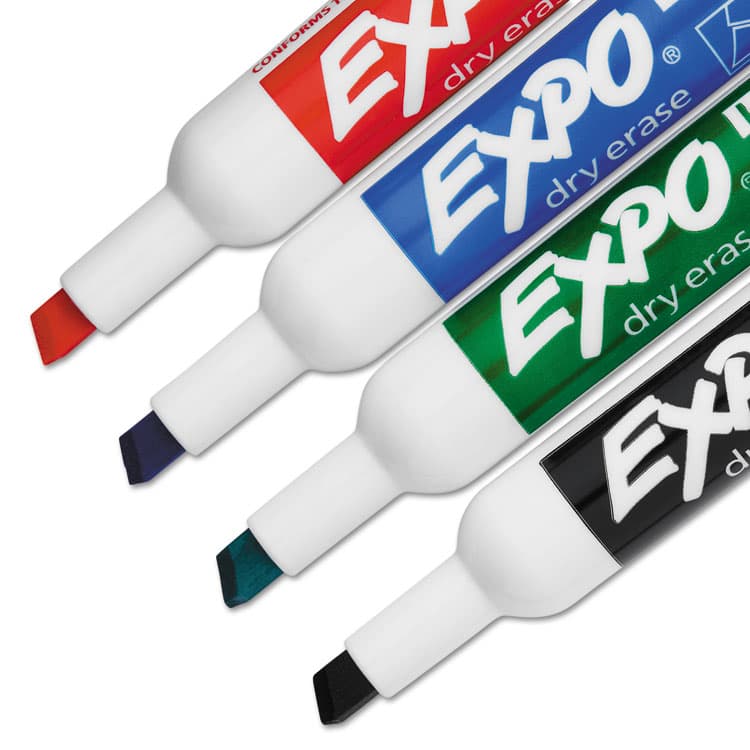 SANFORD Low-Odor Dry Erase Marker Starter Set, Broad Chisel Tip, Assorted Colors, 4/Set (SAN80653A) thumbnail 3