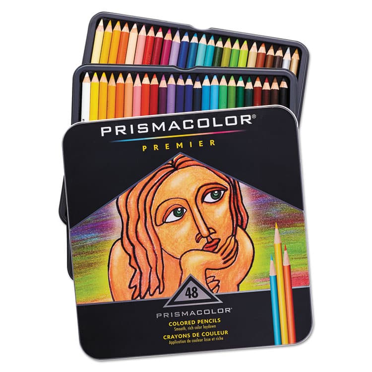 SANFORD Premier Colored Pencil, 3 mm, 2B, Assorted Lead and Barrel Colors, 48/Set (SAN3598THT)