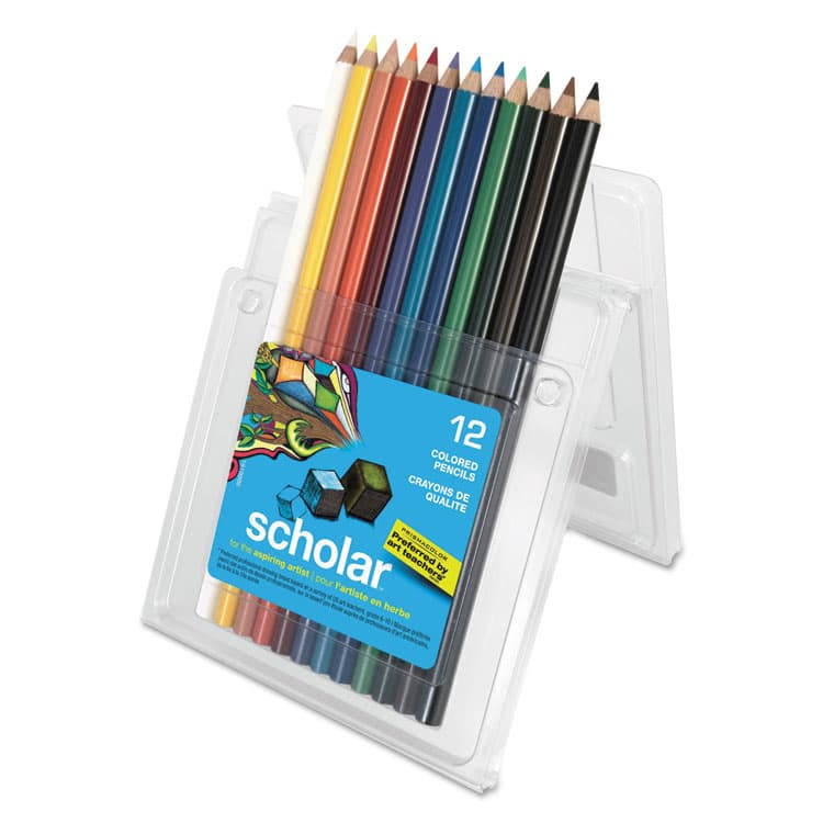 SANFORD Scholar Colored Pencil Set, 3 mm, 2B, Assorted Lead and Barrel Colors, Dozen (SAN92804) thumbnail 2