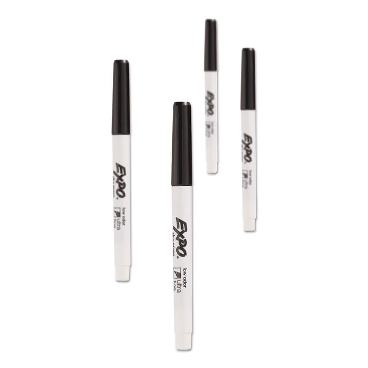 SANFORD Low-Odor Dry-Erase Marker, Extra-Fine Bullet Tip, Black, 4/Pack (SAN1871774K) thumbnail 3