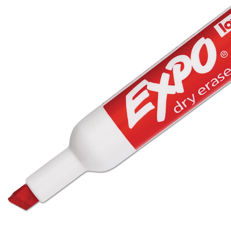 SANFORD Low-Odor Dry-Erase Marker, Broad Chisel Tip, Red, Dozen (SAN80002A) thumbnail 3