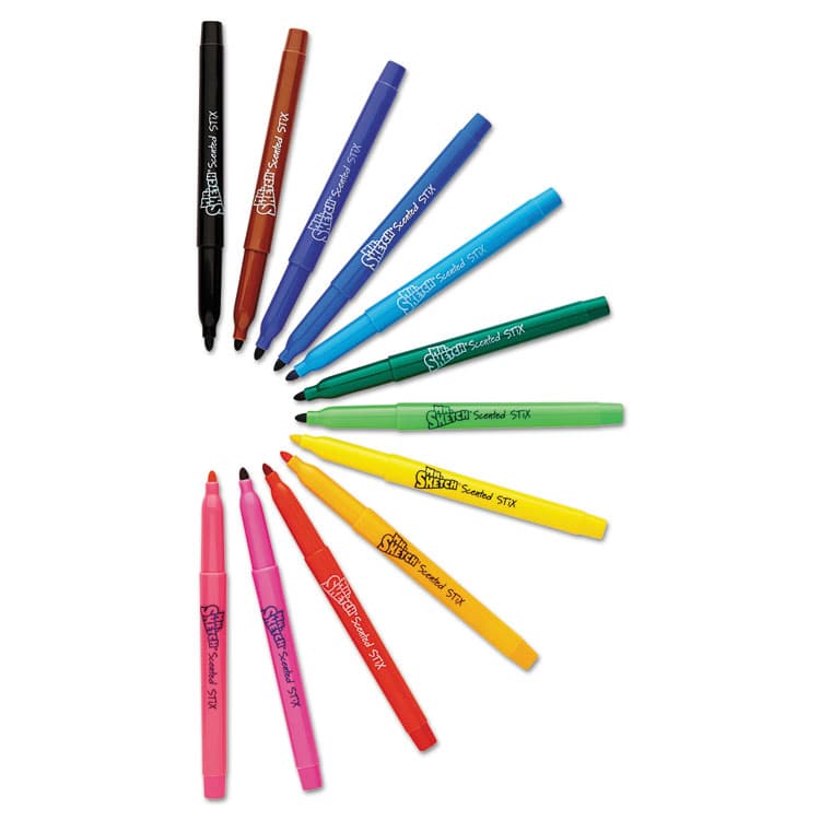 SANFORD Scented Stix Watercolor Marker Set School Pack, Fine Bullet Tip, Assorted Colors, 216/Set (SAN1905315) thumbnail 2