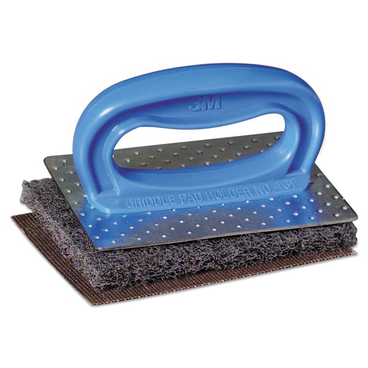 3M/COMMERCIAL TAPE DIV. Griddle Pad Holder Kit, 4 x 5.25, Blue/Steel, 10/Carton (MMM08297) thumbnail 3