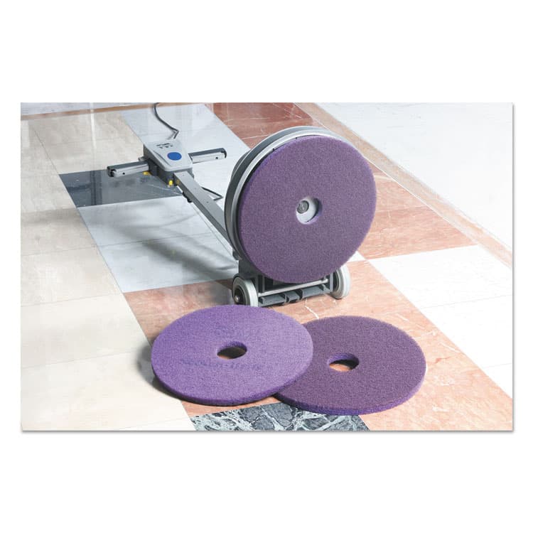 3M/COMMERCIAL TAPE DIV. Diamond Floor Pad, 17" Diameter, Purple, 5/Carton (MMM47951) thumbnail 2