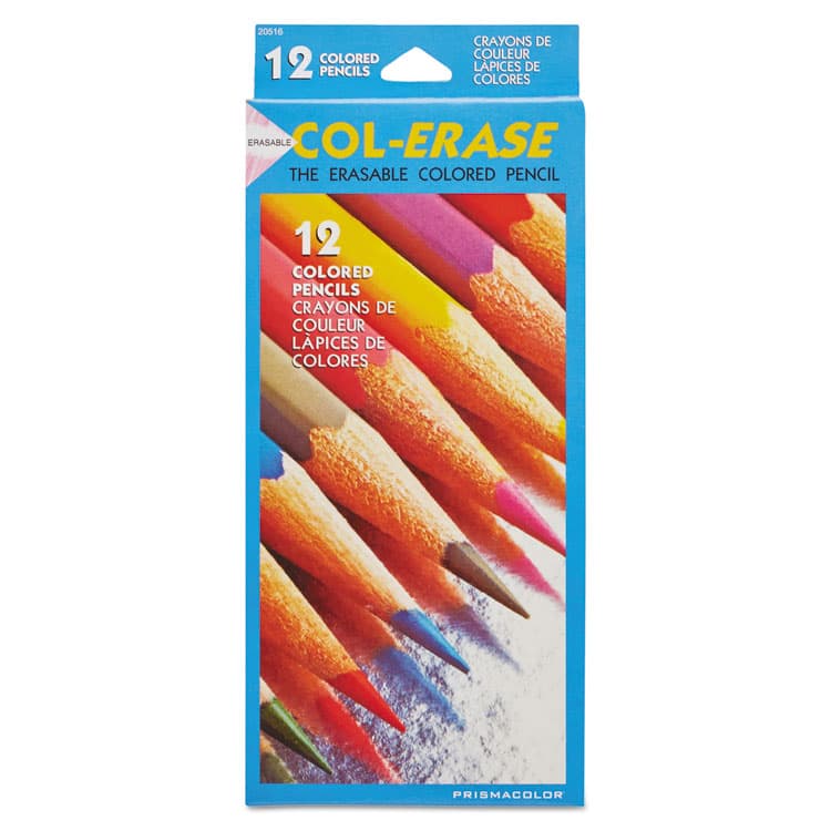 SANFORD Col-Erase Pencil with Eraser, 0.7 mm, 2B, Assorted Lead and Barrel Colors, Dozen (SAN20516)