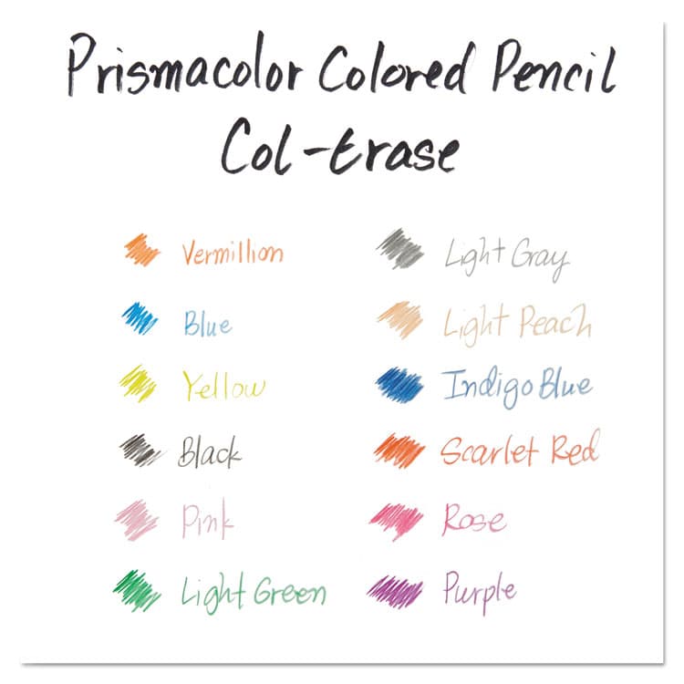 SANFORD Col-Erase Pencil with Eraser, 0.7 mm, 2B, Assorted Lead and Barrel Colors, 24/Pack (SAN20517) thumbnail 4