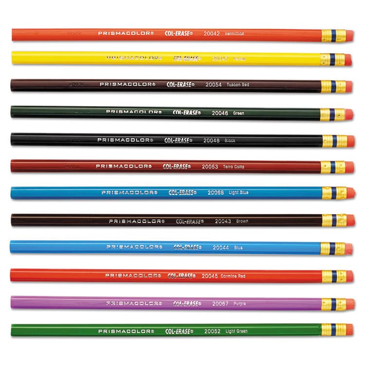 SANFORD Col-Erase Pencil with Eraser, 0.7 mm, 2B, Assorted Lead and Barrel Colors, Dozen (SAN20516) thumbnail 2
