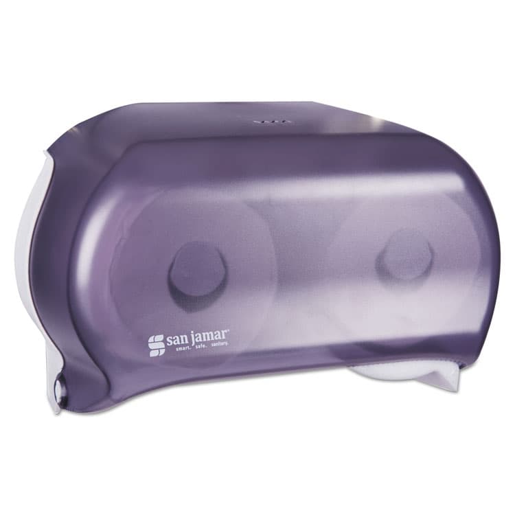 CFS BRANDS Versatwin Standard Bath Tissue Dispenser, Classic, 8 x 5.75 x 12.75, Transparent Black Pearl (SJMR3600TBK)