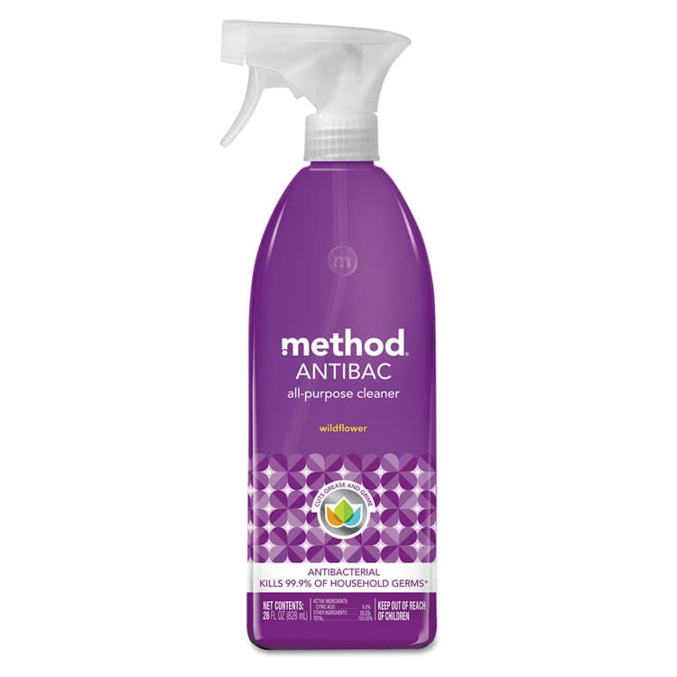 METHOD PRODUCTS . Antibac All-Purpose Cleaner, Wildflower, 28 oz Spray Bottle, 8/Carton (MTH01454)