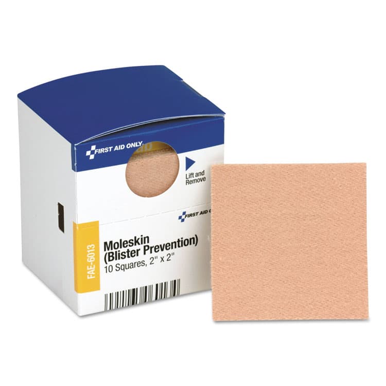 FIRST AID ONLY, . SmartCompliance Moleskin/Blister Protection, 2" Squares, 10/Box (FAOFAE6013)
