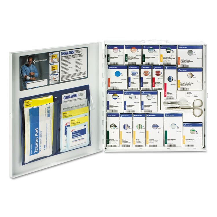 FIRST AID ONLY, . ANSI 2021 SmartCompliance General Business First Aid Station for 50 People, with Medication, 241 Pieces, Metal Case (FAO746000021) thumbnail 2