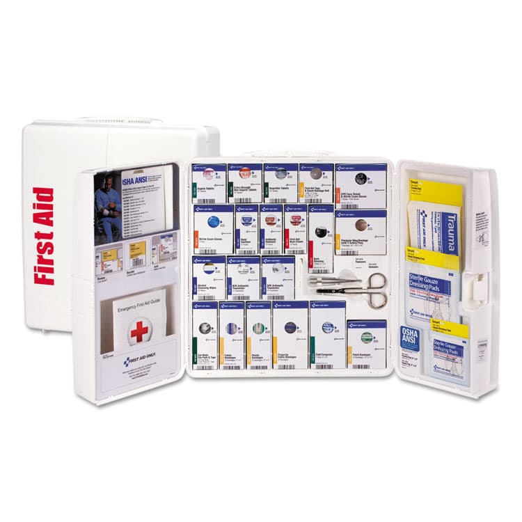 FIRST AID ONLY, . ANSI 2021 SmartCompliance General Business First Aid Station for 50 People, with Medication, 242 Pieces, Plastic Case (FAO90608021)