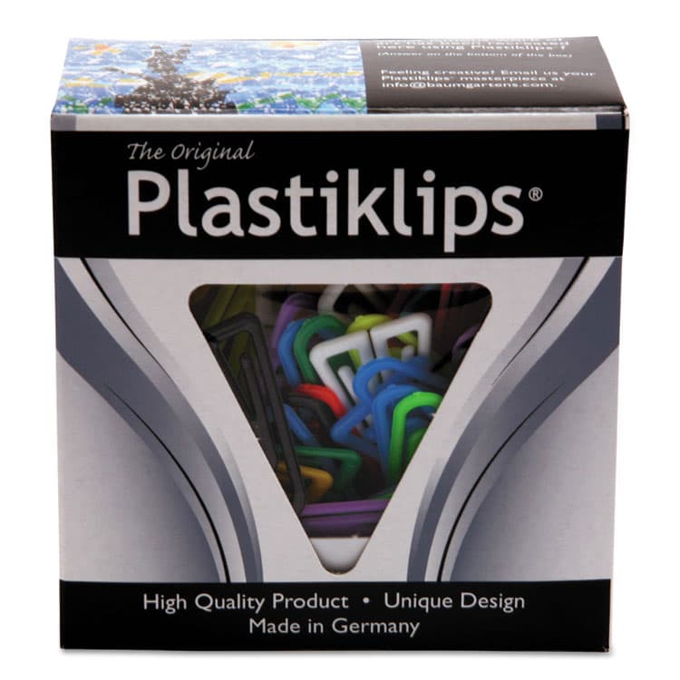 BAUMGARTENS Plastiklips Paper Clips, Large, Smooth, Assorted Colors, 200/Box (BAULP0600) thumbnail 3