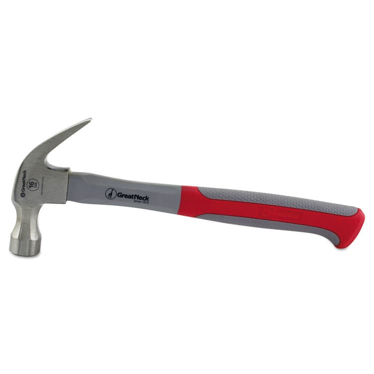 GREAT NECK SAW MFG. 16 oz Claw Hammer with High-Visibility Orange Fiberglass Handle (GNSHG16C)