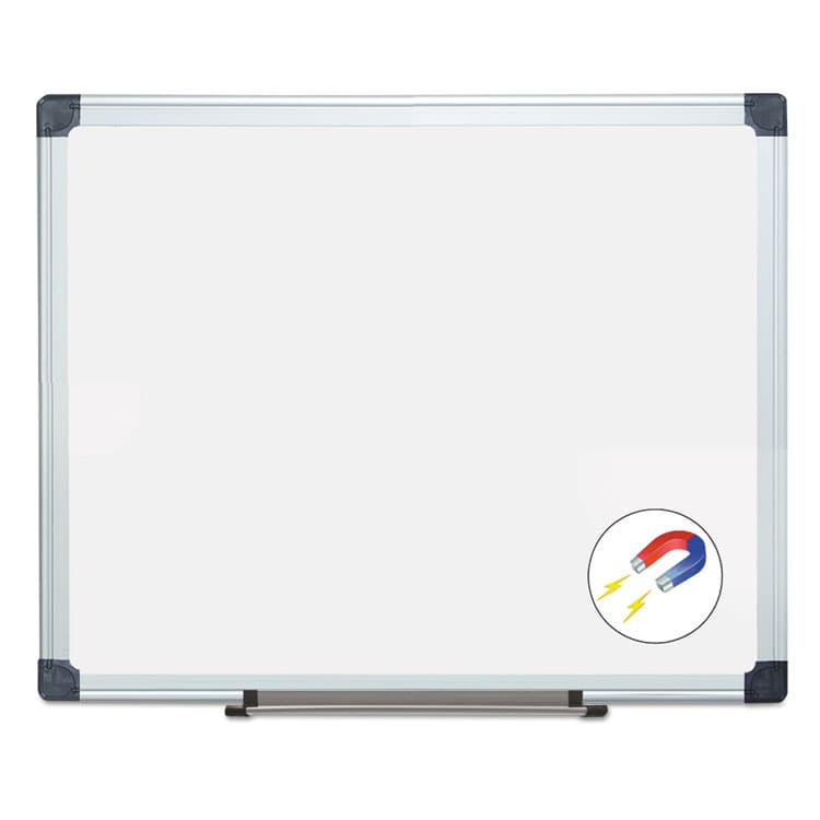 BI-SILQUE VISUAL COMMUNICATION PRODUCTS Porcelain Value Dry Erase Board, 24" x 36", White Surface, Satin Aluminum Frame (BVCCR0601170MV) thumbnail 4