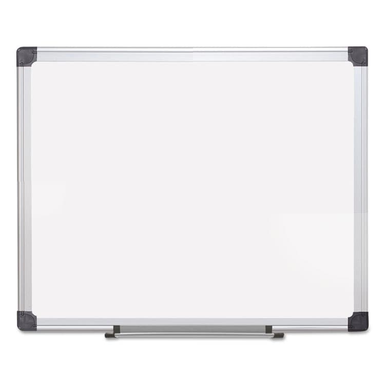 BI-SILQUE VISUAL COMMUNICATION PRODUCTS Porcelain Value Dry Erase Board, 24" x 36", White Surface, Satin Aluminum Frame (BVCCR0601170MV)