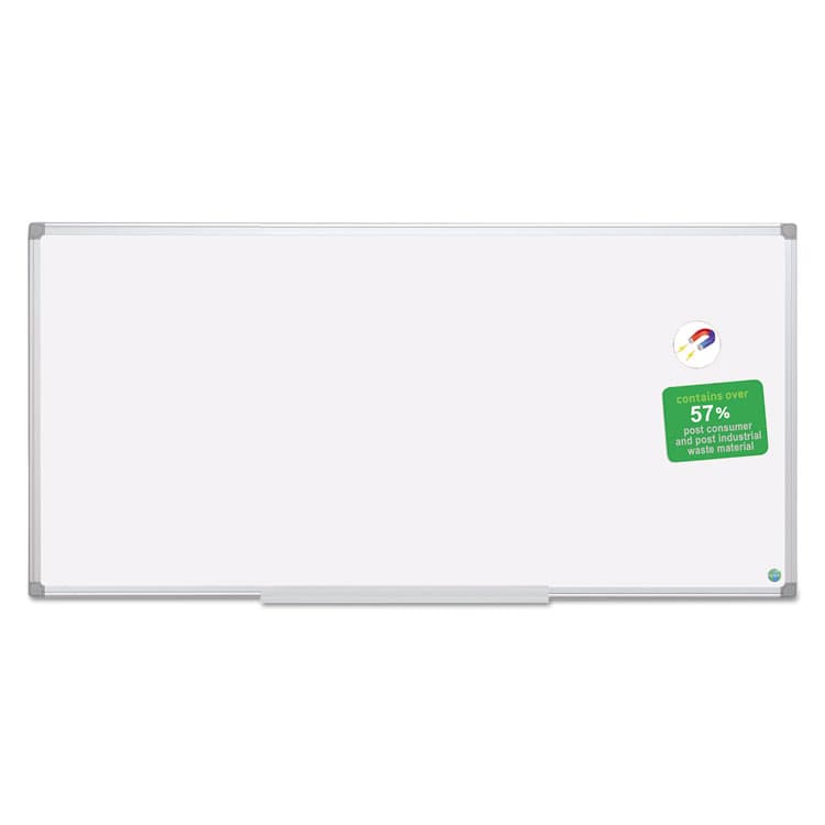 BI-SILQUE VISUAL COMMUNICATION PRODUCTS Earth Silver Easy Clean Magnetic Dry Erase Boards, 96" x 48", White Surface, Satin Aluminum Frame (BVCCR1520790) thumbnail 2