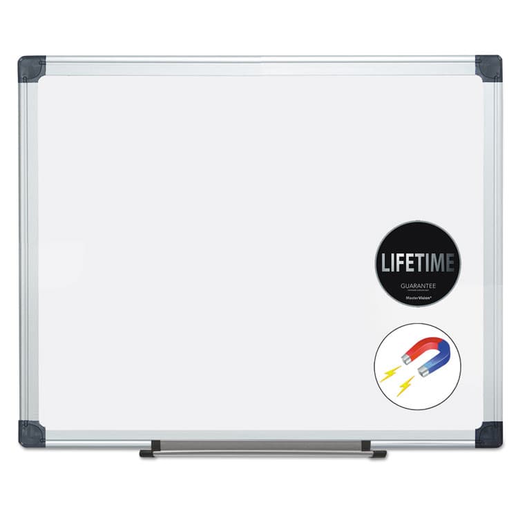 BI-SILQUE VISUAL COMMUNICATION PRODUCTS Porcelain Value Dry Erase Board, 24" x 36", White Surface, Satin Aluminum Frame (BVCCR0601170MV) thumbnail 3