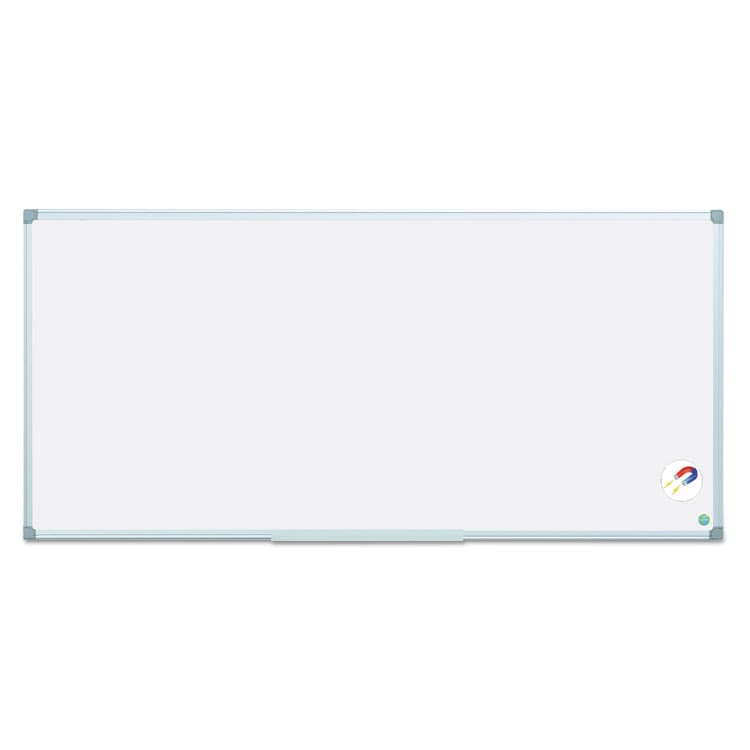 BI-SILQUE VISUAL COMMUNICATION PRODUCTS Earth Gold Ultra Magnetic Dry Erase Boards, 96" x 48", White Surface, Satin Aluminum Frame (BVCMA2107790)