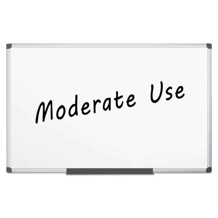 BI-SILQUE VISUAL COMMUNICATION PRODUCTS Value Melamine Dry Erase Board, 48" x 96", White Surface, Satin Aluminum Frame (BVCMA2112170MV) thumbnail 2