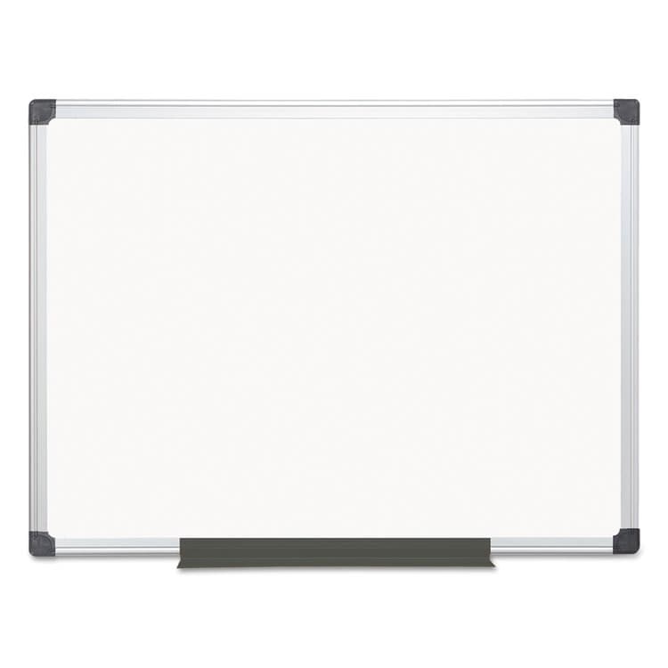 BI-SILQUE VISUAL COMMUNICATION PRODUCTS Value Melamine Dry Erase Board, 36" x 48", White Surface, Satin Aluminum Frame (BVCMA0512170MV)