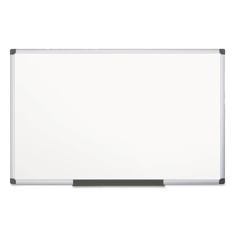 BI-SILQUE VISUAL COMMUNICATION PRODUCTS Value Melamine Dry Erase Board, 48" x 96", White Surface, Satin Aluminum Frame (BVCMA2112170MV)