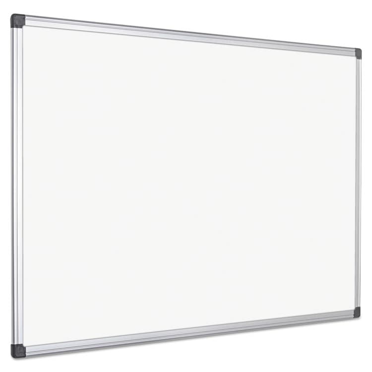 BI-SILQUE VISUAL COMMUNICATION PRODUCTS Value Lacquered Steel Magnetic Dry Erase Board, 72" x 48", White Surface, Satin Aluminum Frame (BVCMA2707170) thumbnail 3
