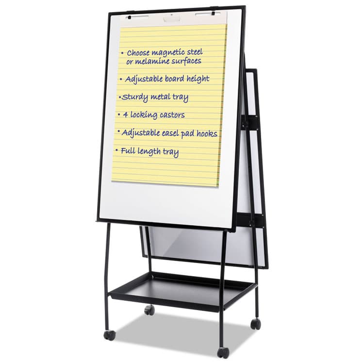 BI-SILQUE VISUAL COMMUNICATION PRODUCTS Creation Station Magnetic Dry Erase Board, 29.5" x 74.88", White Surface, Black Metal Frame (BVCEA49145016) thumbnail 2