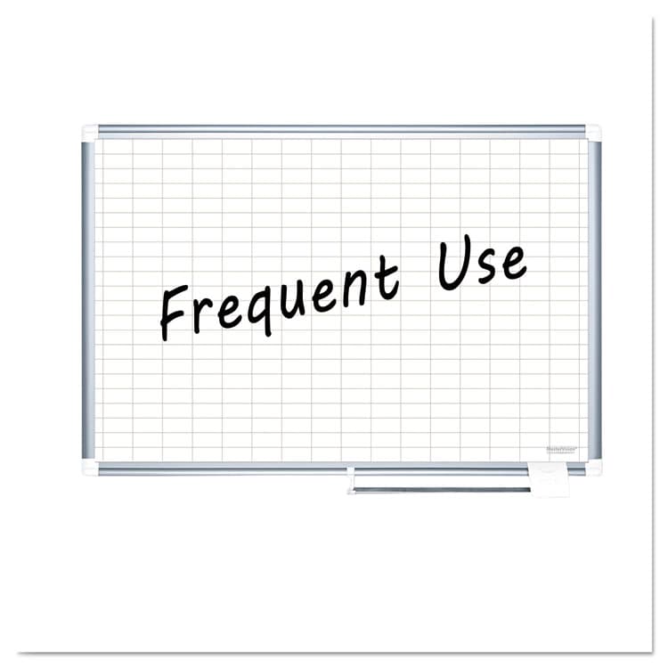 BI-SILQUE VISUAL COMMUNICATION PRODUCTS Gridded Magnetic Steel Dry Erase Project Planning Board, 1" x 2" Cell, 36" x 24", White Surface, Satin Aluminum Frame (BVCMA0392830) thumbnail 2